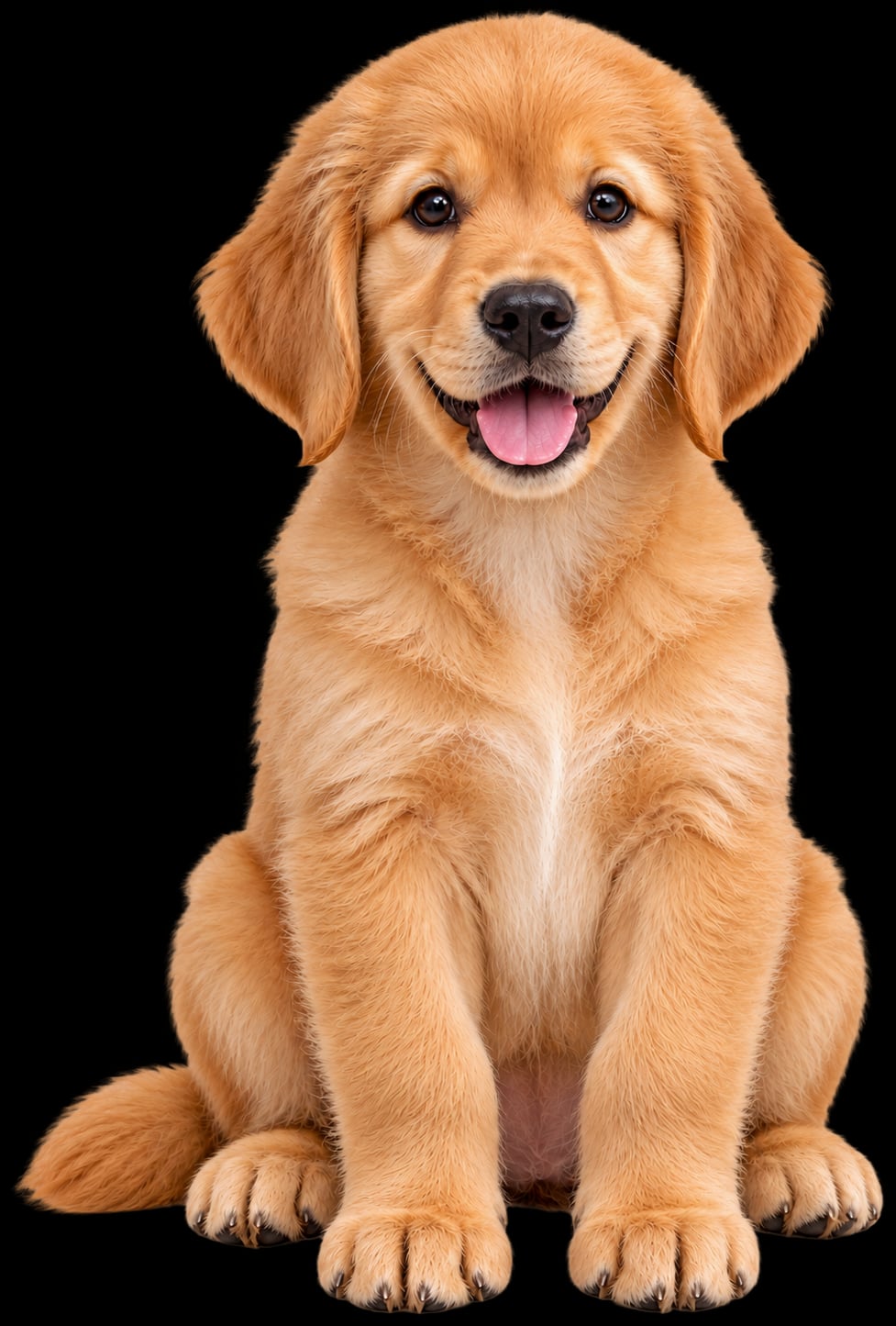 A happy golden retriever puppy